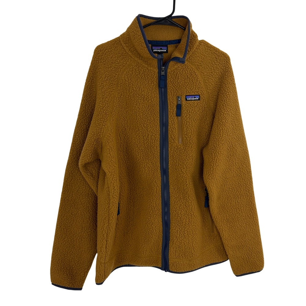 Patagonia Retro Pile Jacket Mens Large Brown Full Zip Fleece Outdoor Coat